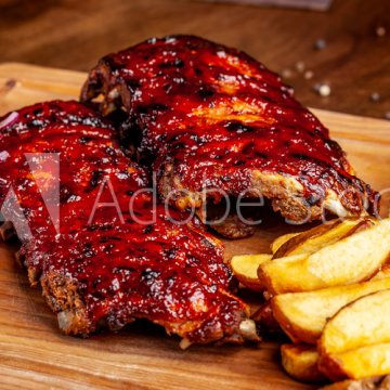 air fryers baked potatoes meat food 